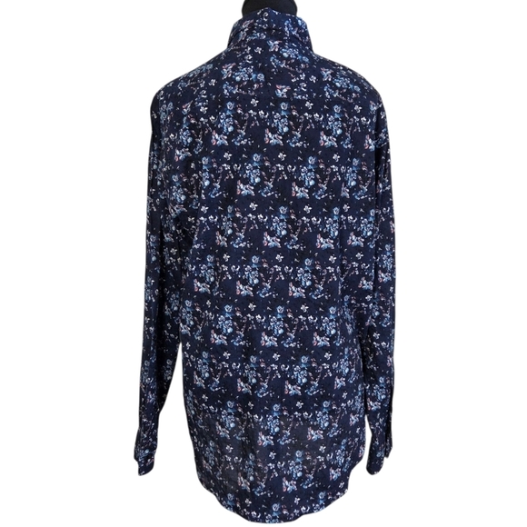 Club Monaco Dark Floral Slim Fit Shirt Size Med - Picture 2 of 6